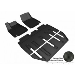 3D Maxpider Kagu Black Tesla Model X All Weather Floor Mats Liners 2017-2019 7 Seat, Folding